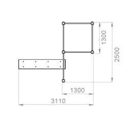 Спортивный комплекс № 6 скамья, 3 турника разной высоты